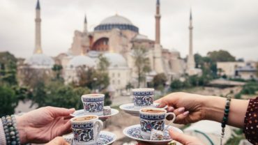 People in Istanbul drinking Turkish Coffee