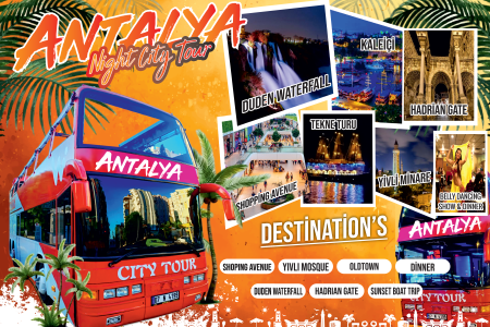 ANTALYA NIGHT CITY TOUR ON AN OPEN BUS